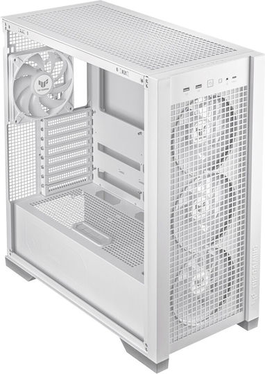 Asus TUF Gaming GT302 ARGB Midi Tower Computer Case with Side Window White