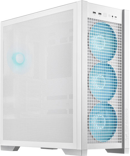 Asus TUF Gaming GT302 ARGB Midi Tower Computer Case with Side Window White