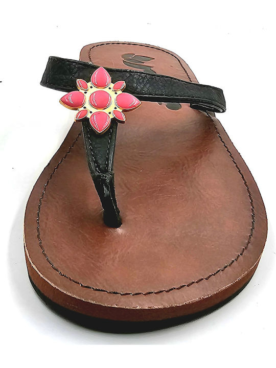 Reef 1381/bhp Black Hot Pink Lu Anne Women's Flip Flops Synthetic Leather Brown Black Pink