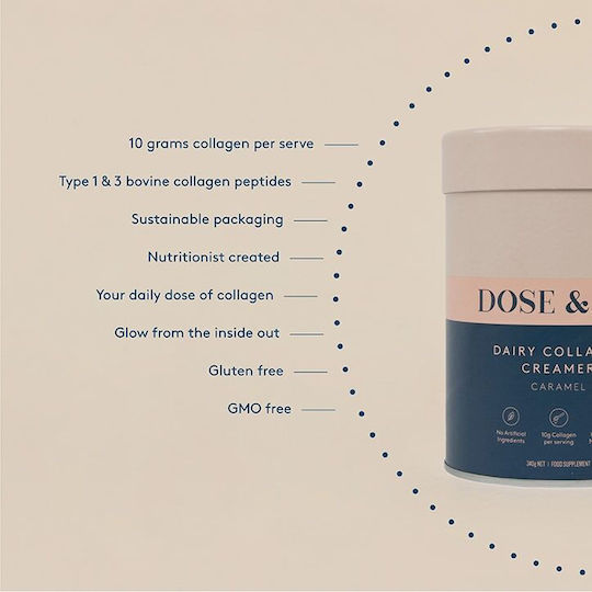 Dose & Co Dairy Collagen Creamer 340gr Caramel