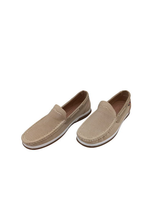 Atlanta Men's Synthetic Leather Moccasins Beige