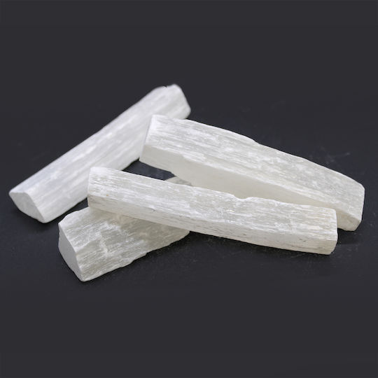 Ancient Wisdom Rod from Natural White Selenite Stone 10cm in White Color