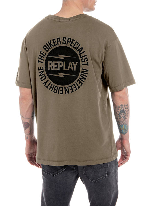 Replay Herren T-Shirt Kurzarm Khaki