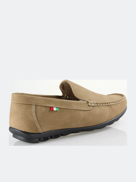 Men's Synthetic Leather Loafers Beige
