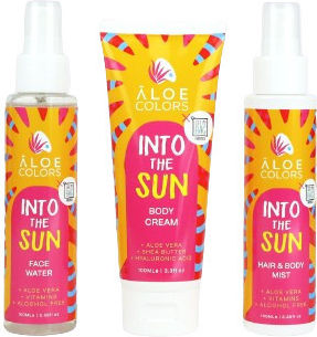 Aloe+ Colors Into Sun Cosmetic Bag Hair & Body Mist 100ml Body Cream 100ml Face Water 100ml Άρωμα Monoi Γαρδένια & Νεσεσέρ
