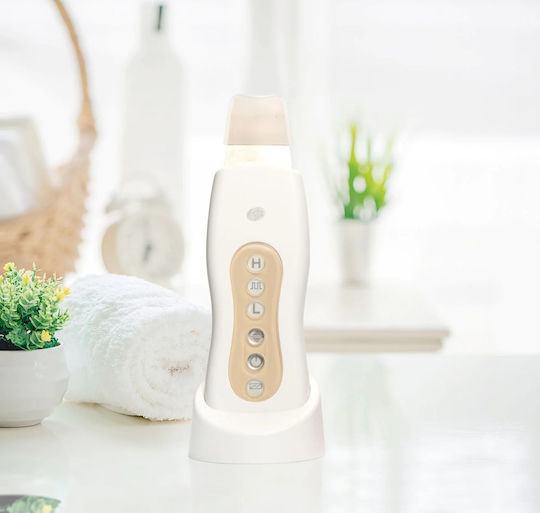 Ultrasonic Facial Cleanser Rio Fass3 25000 Hz Skin Cleansing Moisturizing Peeling Sonophoresis Adjustable Intensity Usb White Cream