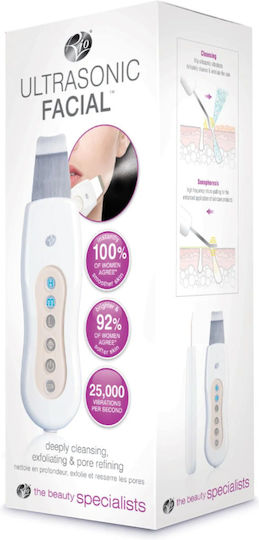 Ultrasonic Facial Cleanser Rio Fass3 25000 Hz Skin Cleansing Moisturizing Peeling Sonophoresis Adjustable Intensity Usb White Cream
