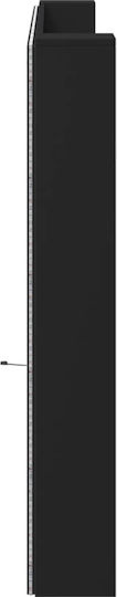 vidaXL Tăblie De Pat Din Lemn Neagră 220x103.5cm