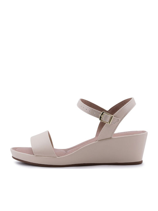 Damenplattformen Beige