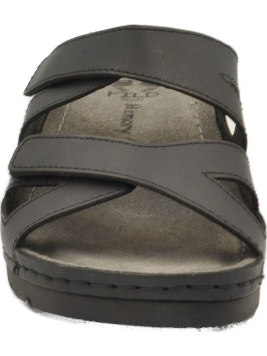 Anatomic Women's Leather Platform Wedge Sandals Black