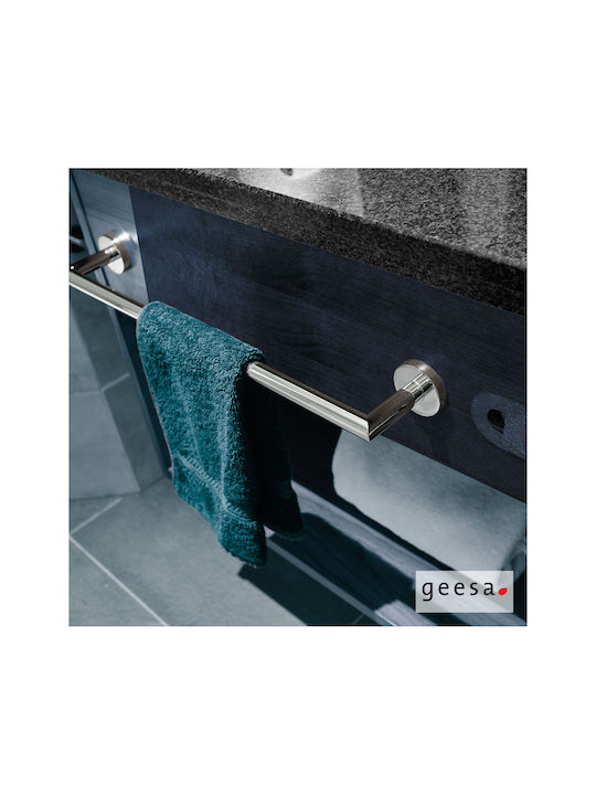 Geesa Single Wall-Mounted Bathroom Rail Silver
