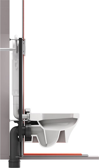 Wisa Wall Mounted Plastic Low Pressure Rectangular Toilet Flush Tank Beige