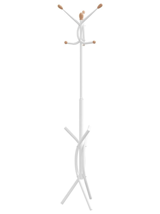 vidaXL Freistehender Kleiderständer Metallisch Weiß 40x40x176cm