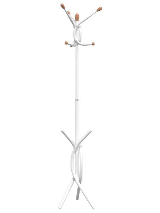 vidaXL Freistehender Kleiderständer Metallisch Weiß 40x40x176cm