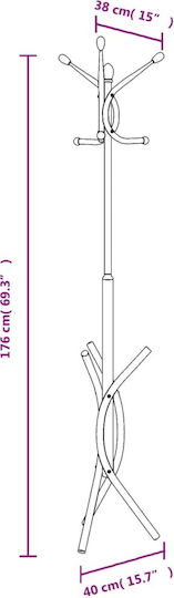 vidaXL Καλόγερος Μεταλλικός Λευκός 40x40x176cm