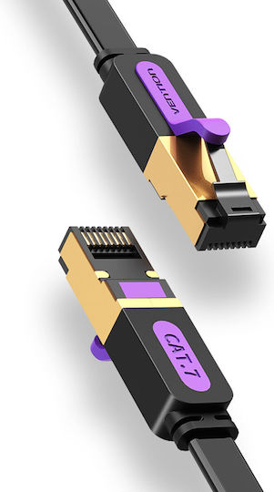 Vention Flat U/UTP Cat.6 (Gigabit) Καλώδιο Δικτύου Ethernet 20m Μαύρο