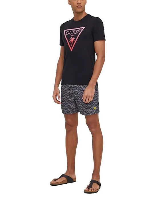 Guess Cn Triangle Herren T-Shirt Kurzarm BLACK