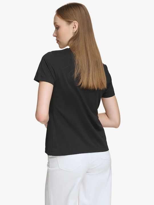 DKNY Women's Blouse Short Sleeve Black