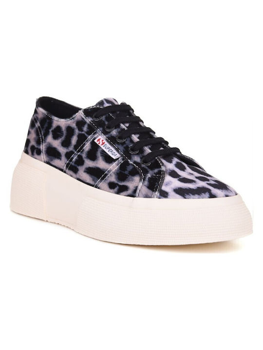 Superga Leopard Chunky Sneakers Leopard Black-white