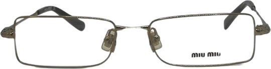 Miu Miu Metal Eyeglass Frame Gold MU 55EV 7OE1O1