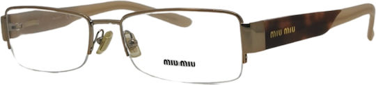 Miu Miu Weiblich Metallisch Brillenrahmen Gold MU 62FV 7OE1O1
