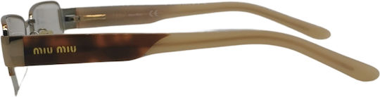 Miu Miu Weiblich Metallisch Brillenrahmen Gold MU 62FV 7OE1O1