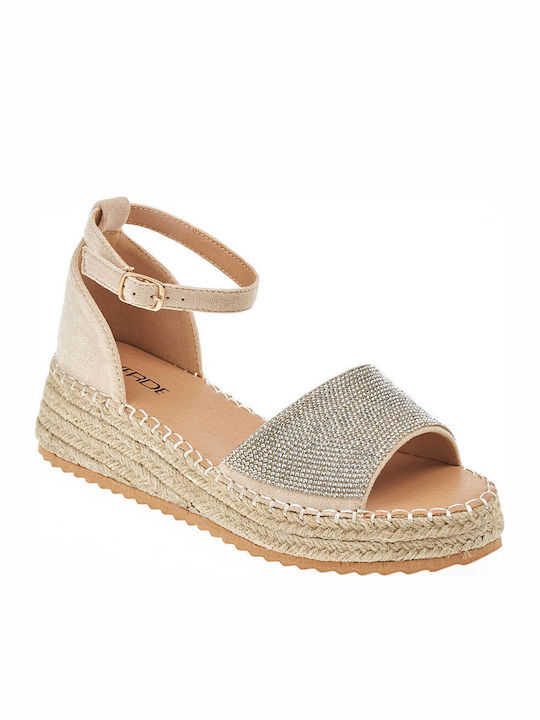 Flache Sandalen für Damen in Beige Farbe