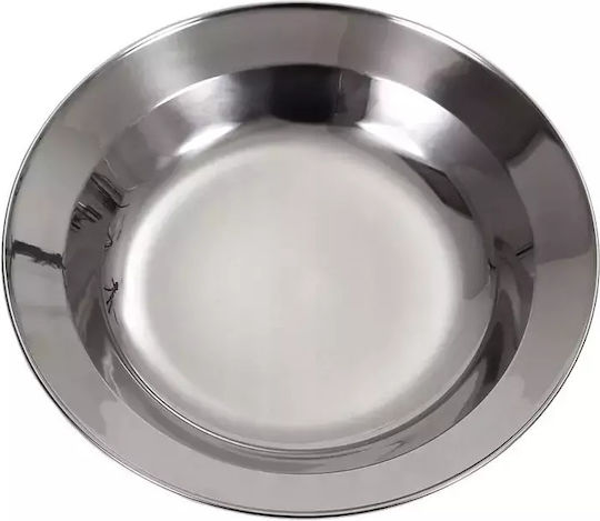 Mil-Tec Πιάτο Γλυκού Inox Ασημί με Διάμετρο 22cm