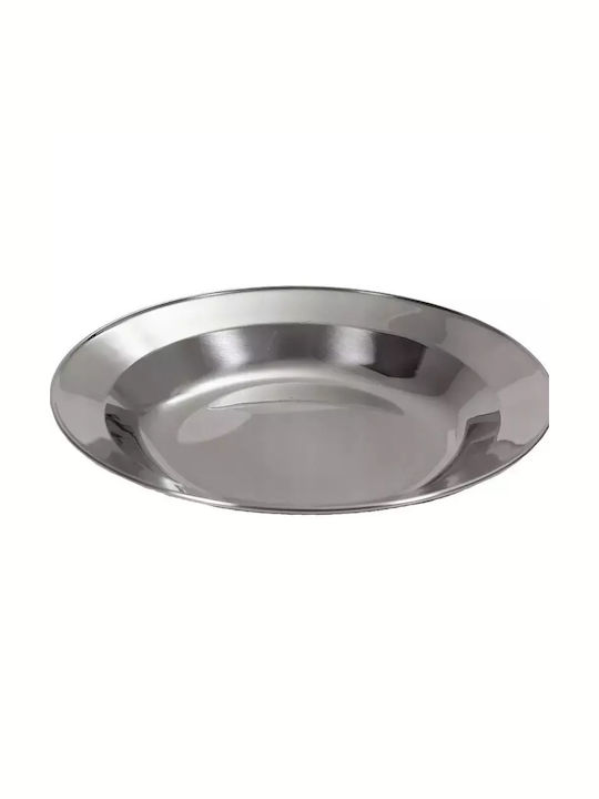 Mil-Tec Πιάτο Γλυκού Inox Ασημί με Διάμετρο 22cm