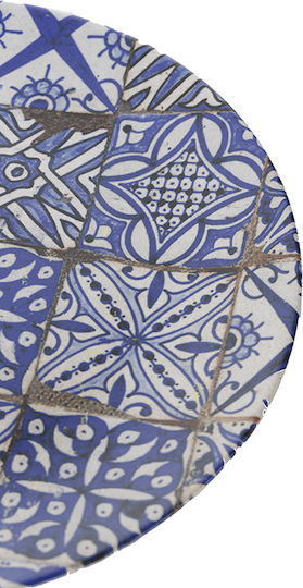 ArteLibre Maiolica Plate Shallow made of Porcelain Blu Opaco with Diameter 26cm