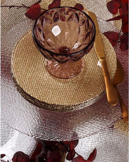 Cryspo Trio Cotton Plate Desert Glass Clear with Diameter 21cm 7pcs