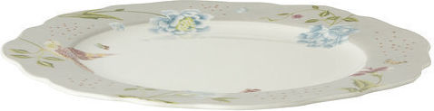 Laura Ashley Irregular Plate Shallow made of Porcelain Cobblestone with Diameter 24.5cm 4pcs