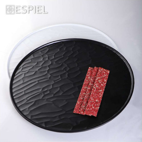 Espiel Wavy Farfurie joasă din Melamină Negru mat cu Diametru 25cm
