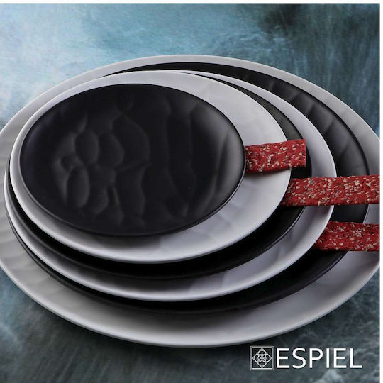 Espiel Wavy Farfurie joasă din Melamină Negru mat cu Diametru 25cm