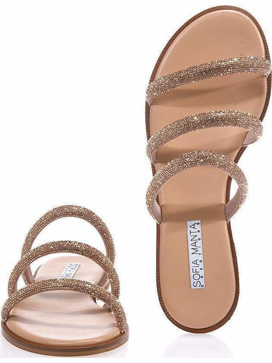 Sofia Manta Sm813 Peach Sandals Strass