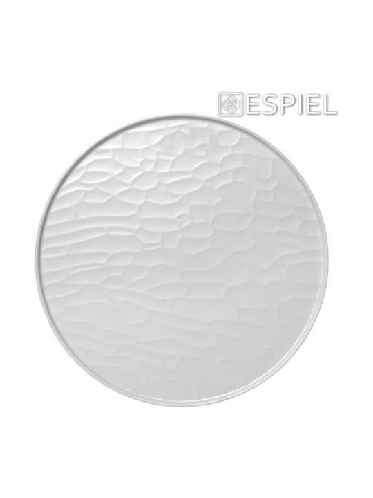 Espiel Wavy Чиния Плитко от Меламин матово бяло с Диаметър 25см