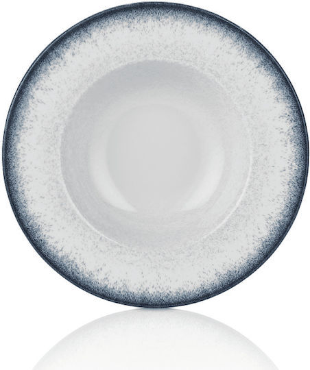 By Bone Occhio Plate Soup made of Porcelain Blue with Diameter 27cm 6pcs