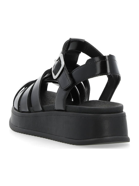 Flache Sandalen für Damen in Schwarz Farbe