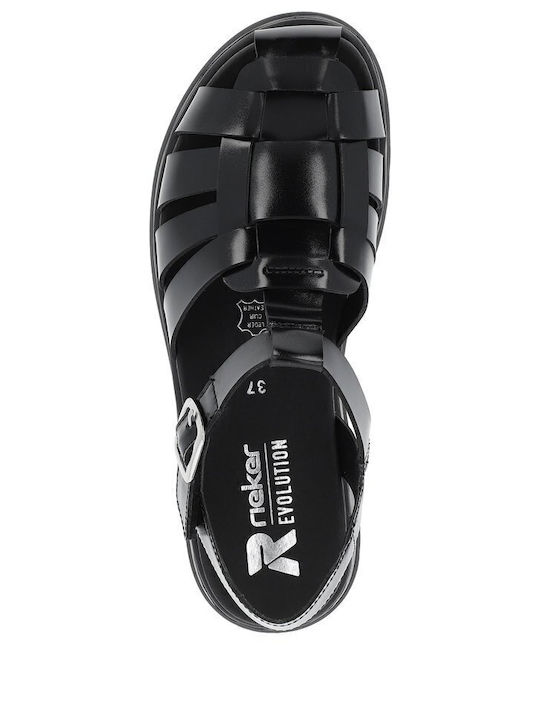 Flache Sandalen für Damen in Schwarz Farbe