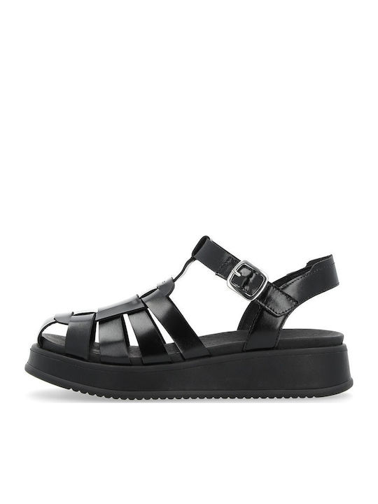 Flache Sandalen für Damen in Schwarz Farbe