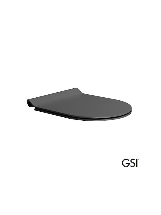 GSI Pura Swirl Καπάκι Λεκάνης Slim Soft Close από Βακελίτη 46x36cm Ardesia