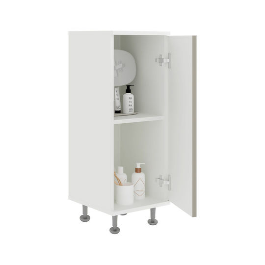 Zaria Bathroom Cabinet L30xW35xH85cm Glossy Grey/Alb