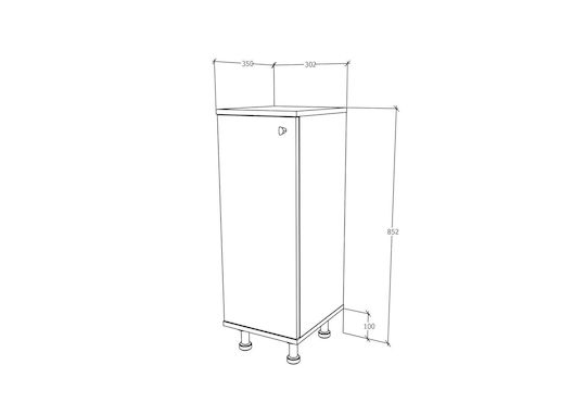 Zaria Bathroom Cabinet L30xW35xH85cm Glossy Grey/Alb