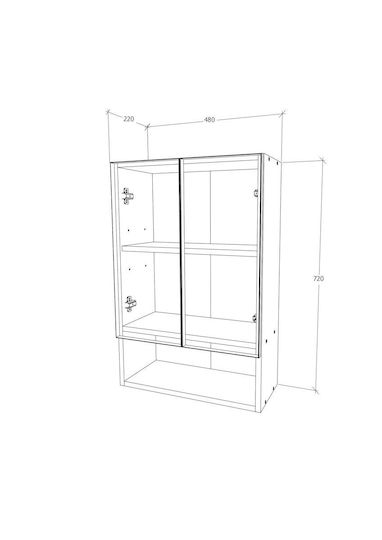Zed Cabinet de baie L48xA22xÎ72cm Alb