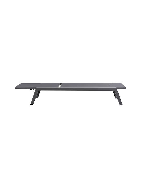 Deckchair Aluminum Rabia with Cushion Gray 191.5x55.5x89.5cm.