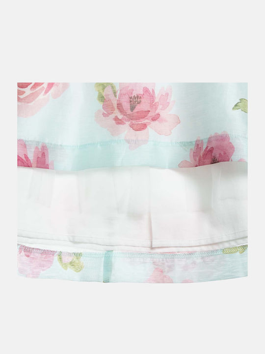 Kinderkleid Blumen Türkis