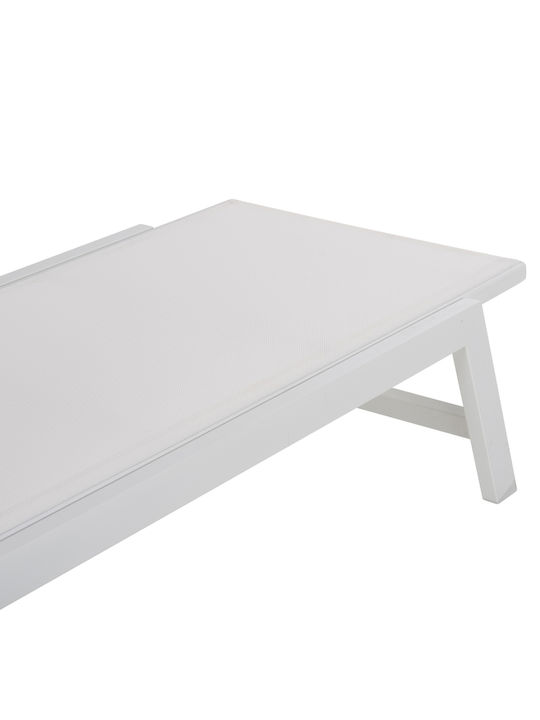 Deckchair Aluminum Rabia with Cushion White 191.5x60x89.5cm.