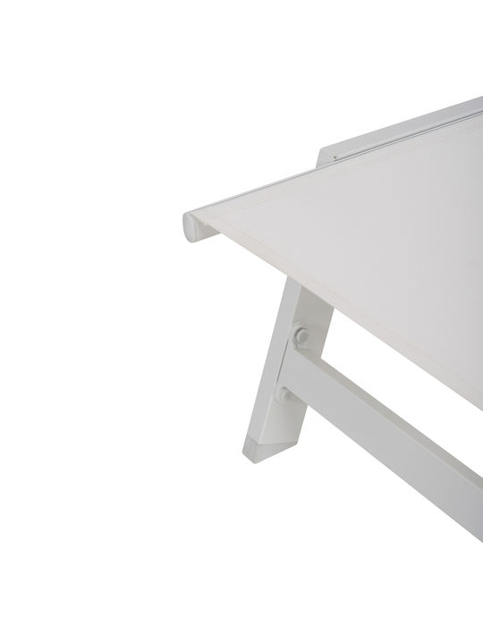 Deckchair Aluminum Rabia with Cushion White 191.5x60x89.5cm.