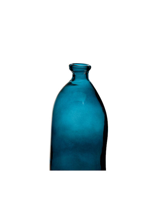Bottle Water Glass with Screw Cap Blue