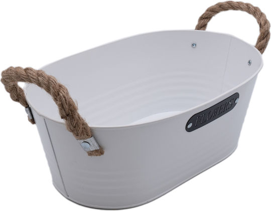 Uncle George Übertopf Metall Beige 31x19x11εκ.